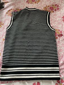 Striped V-Neck Sweater Vest