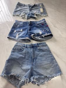3 Pairs of Denim Shorts
