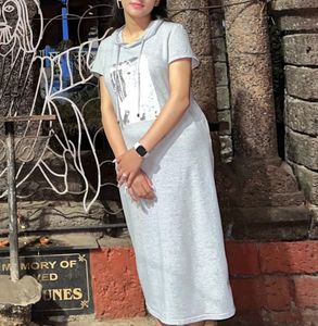 Casual Grey Hoodie Dress