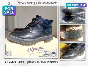 Olympic Shoes Men's Black High-Ankle Casual Boots