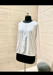 Tom tailor White &amp; Pink Print Top