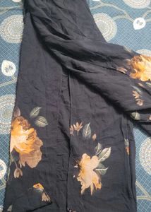 Black Palazzo Pants with Floral Print