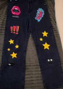 Custom Painted Star & Comic Jeans