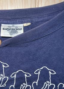 Cool Navy Blue Dog Graphic T-Shirt