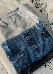 DENIM T-shirt DRESS WITH BELT
