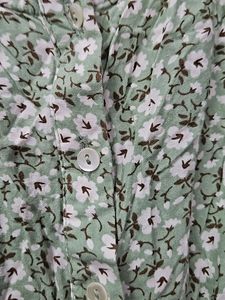 White And Green Floral Top