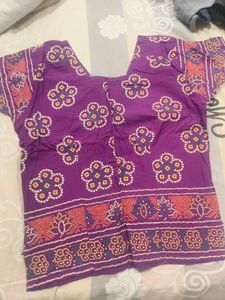 Purple Floral Print Blouse