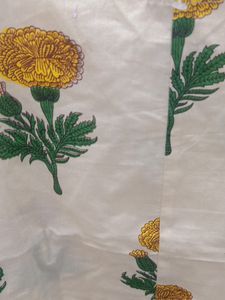 Floral Kurti with Striped Hem