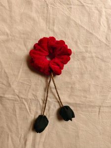 Red Velvet Tulip  Scrunchies Set (3)