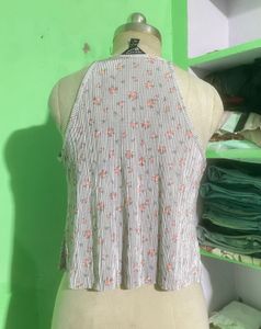 Pleated Floral Tank Top
