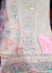 Pakistani Embroidered Fancy Dress Material
