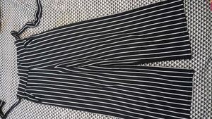 Women's Casual High-Waisted Black and White Vertic