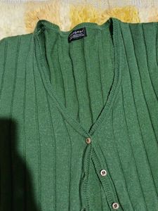 Green Ribbed Knit Cardigan SALE