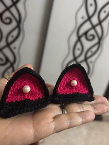 Cute Crochet Cat Ear Hair Clip one pcs