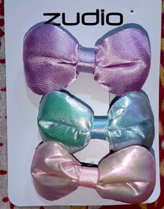 Zudio Pastel Bow Hair Clips (Set of 3)