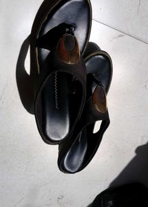 Stylish Black Wedge Flip-Flops