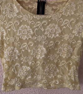 Yellow Lace Crop Top