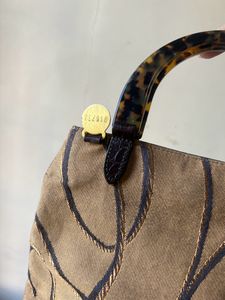 Mulberry Tapestry And Lucite Handle Bag