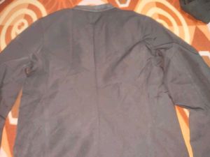 Black Color Zipper Coat
