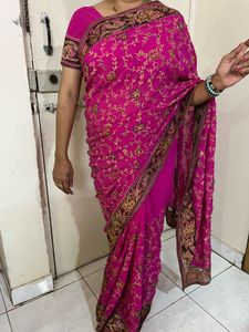Beautiful Magenta Saree🌸