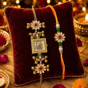 Kashmiri Watch + Rakhi Combo