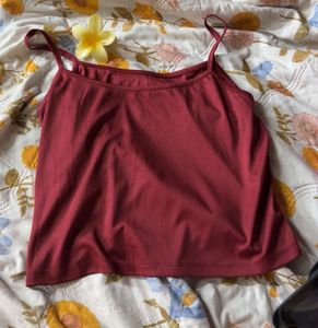Maroon Spaghetti Strap Tank Top