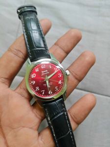 hmt janta numbr Classic Red Dial Watch with Black