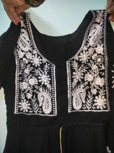 Embroidered Black Kurta