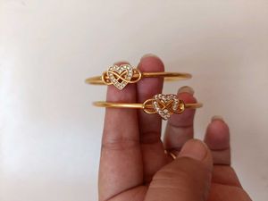 Elegant Gold Heart Bangles