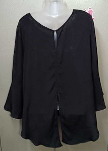 KATIES Stylish Black Bell Sleeve Top