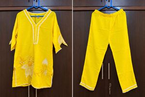 Vibrant Yellow Embroidered Kurta Set