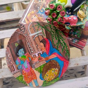 Hand-Painted Little Krishna Painting
