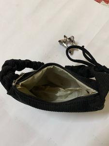 Savana Cute Black Bag with Scrunchie Strap