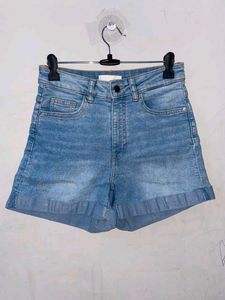 H&M| Blue Denim High-Waisted Shorts