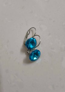 Blue Crystal Dangle Earrings