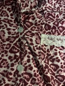 Pink leopard print lace loungewear co ord