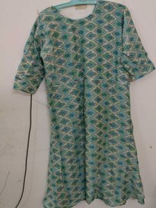 offer!!   Bluish green Diamond Print Kurta