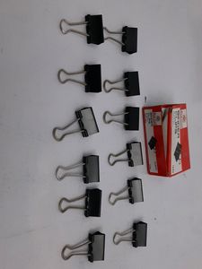 1 Box Containing 12 Black 25mm Binder Clips