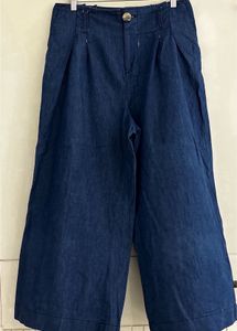 Blue denim high rise retro flare jeans