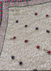 Embellished Cream Saree