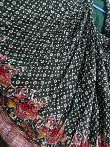 Green Lehnga with maroon duppata