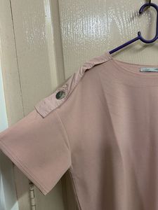 minimal nude color casual top