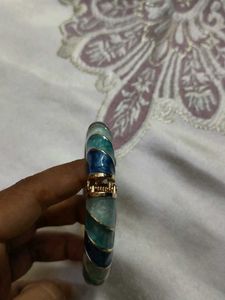 Blue &amp; Teal Enamel Bangle Bracelet