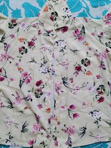 yellow Floral Button-Up Shirt