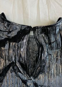 Sparkly Silver Puff Sleeve Top