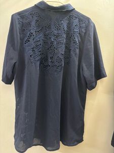 Elegant Navy Blue Lace Dress