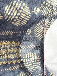 Elegant Blue &amp; Beige Printed Kurta