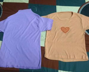 Cute Heart Print &amp; Lavender T-Shirts
