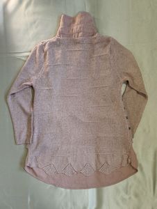 Pink Striped Collared Sweater