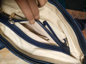 Tory Burch Navy Blue Tote Bag